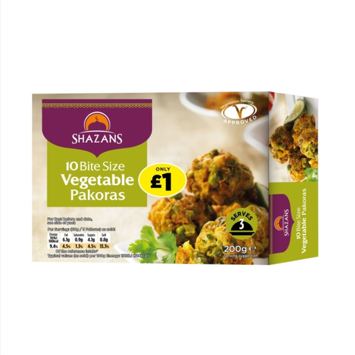 [IN25438] BBE Shazans Veg Pakora x 200g (10 pieces) £1