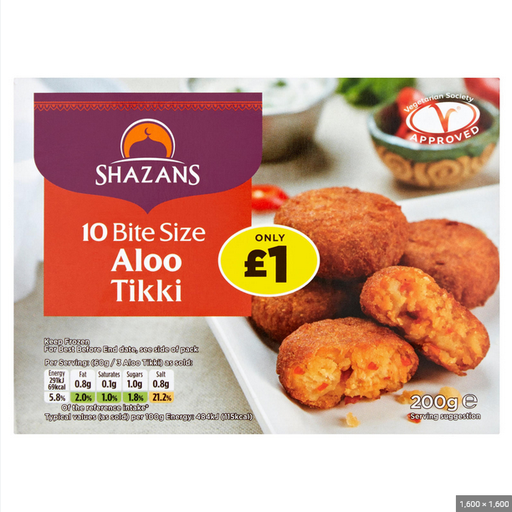 [IN25441] BBE Shazans Aloo Tikki x 200g (10 pieces) £1